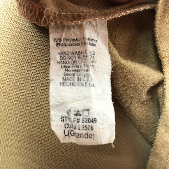 Stella Luce Camel Faux Suede Turtleneck Top - Picture 5 of 5